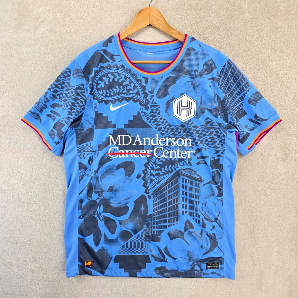 Nike Houston Dash Stadium Away Dri-FIT Jersey Mens Large Blue